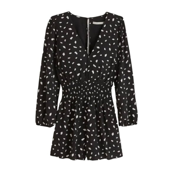 Abercrombie & Fitch Black and White Polka Dot Shorts Romper, Small - Picture 1 of 9